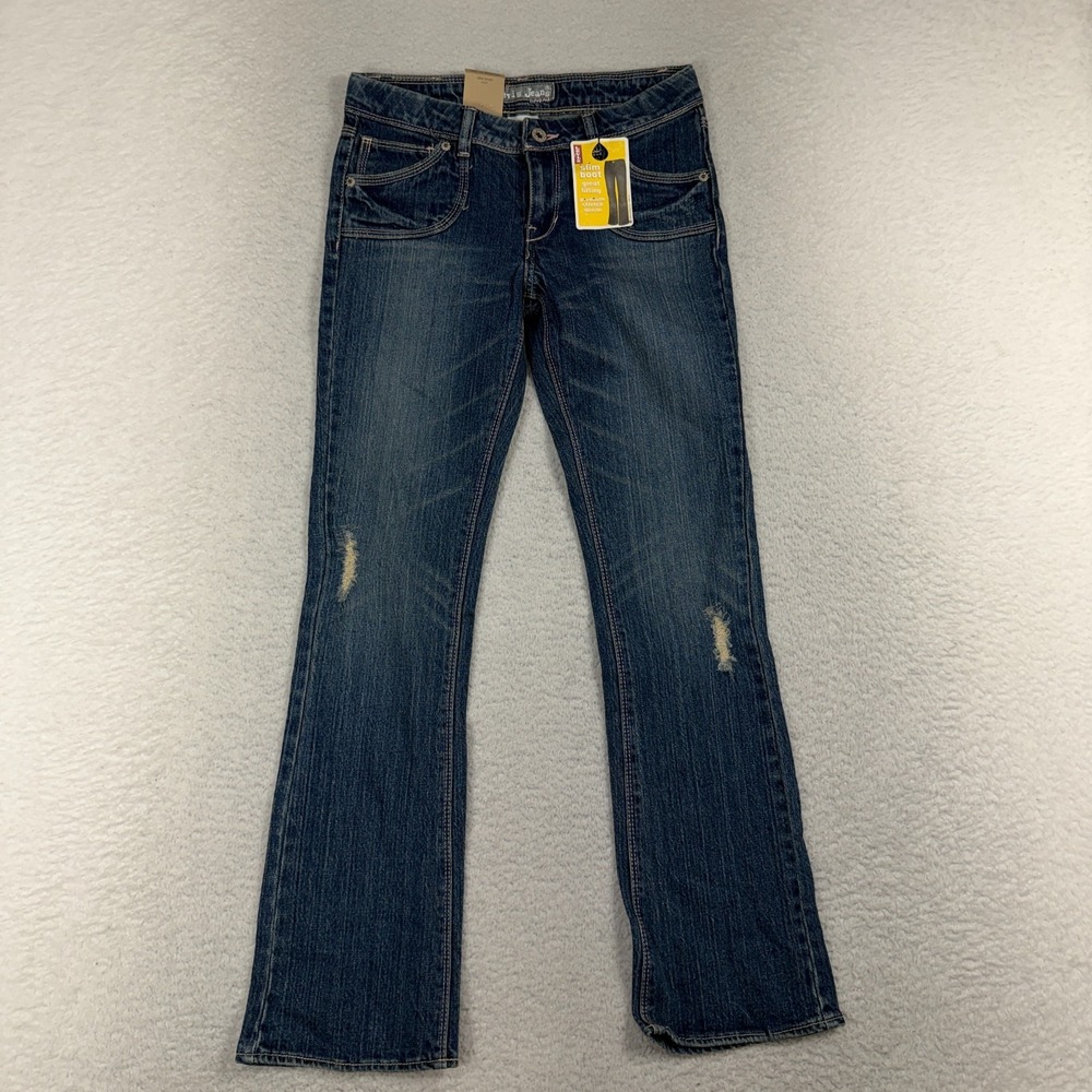 Vintage Levis Slim Boot Jeans Girls 14 (26.5x28) Blue Slim Bootcut NWT Deadstock